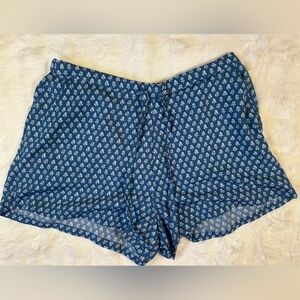 Haute Hippie Navy Blue Printed High-Waist Shorts